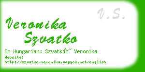 veronika szvatko business card